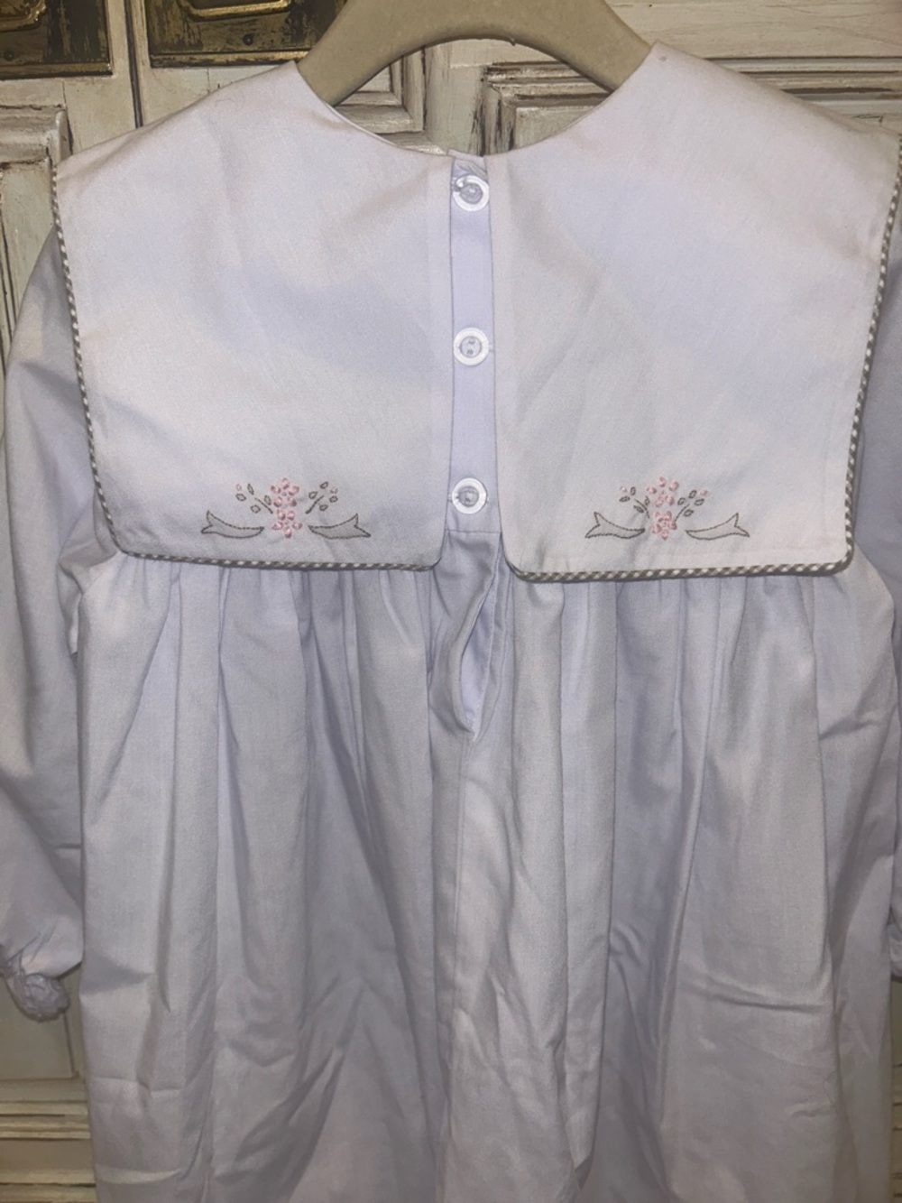 Embroidered Girls' Formal Dress with Sailor Yoke - Picture 2 of 2